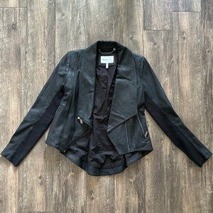 BCBGeneration Genuine Lamb Suede Drape Collar Jacket Tail | Size XS